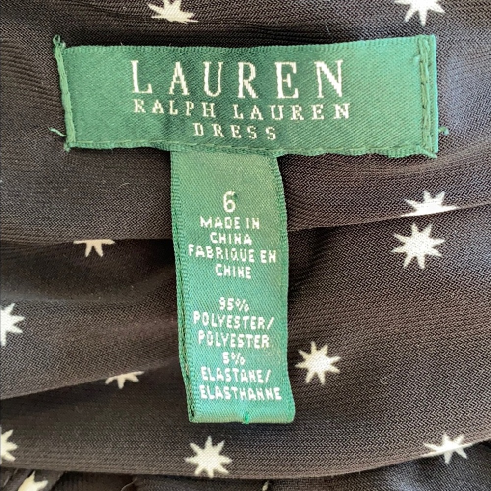 Ralph Lauren stars black/white faux wrap dress-6 - Picture 7 of 8